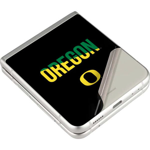 University of Oregon Split on Black Galaxy Z Flip3 5G Skin